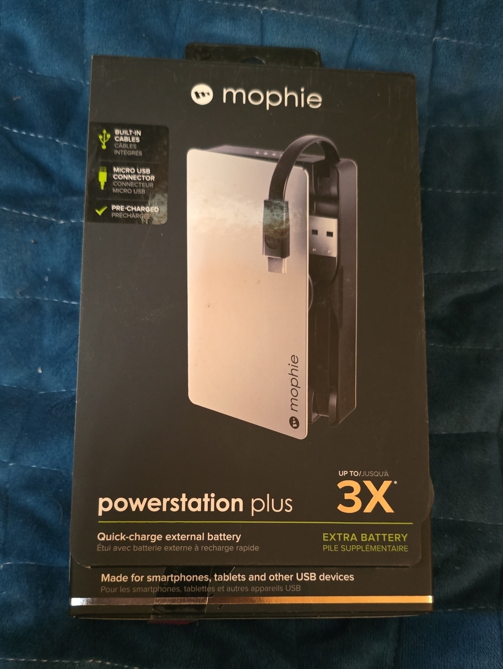 mophie Powerstation Plus 3X Portable External Battery Pack - Silver